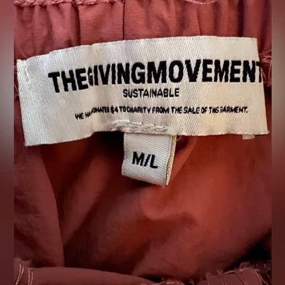 The Giving Movement ripstop pink logo stripe dancer pants re-shell elastic szM/L - Picture 4 of 12